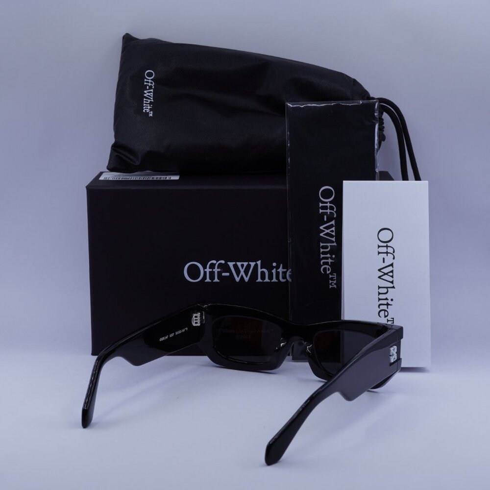 Off-White OERI147 BELLEVILLE 1007 Cat Eye Sunglasses – Black/Dark Grey - Picture 10 of 10
